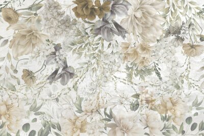 Composition artistique de pivoines