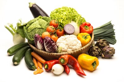 Papier peint  Composition de légumes dans un panier
