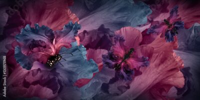 Papier peint  Composition fantastique avec un papillon et des fleurs