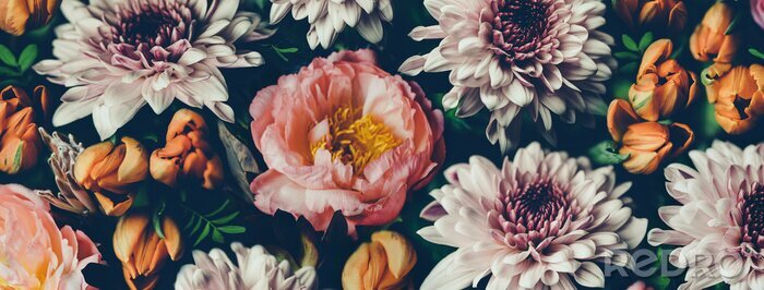 Papier peint  Composition florale romantique