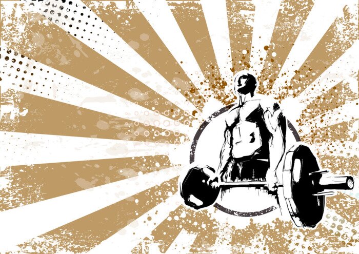 Papier peint  Composition rétro culturiste