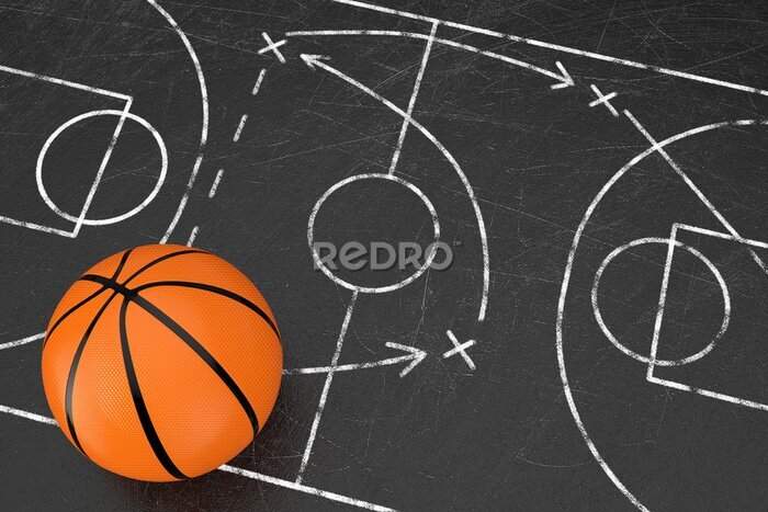 Papier peint  Composition tactique de basketball avec un ballon