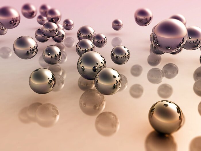 Papier peint  Composition tamisée avec balles 3D