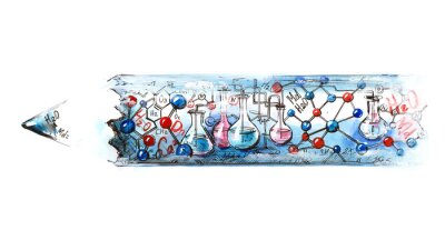 Papier peint  Concept d'apprentissage de la chimie au crayon