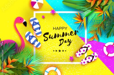 Papier peint  Concept de vacances et de voyage. Heure d'été. Texte.