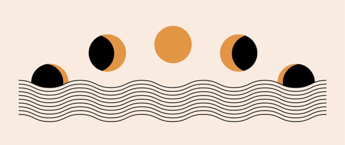 Papier peint  Concept minimaliste moderne des phases de la lune