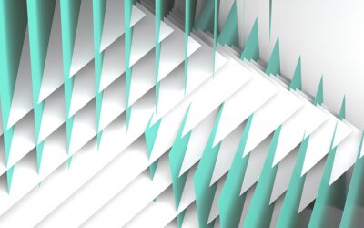 Conception 3d abstraite avec des éléments blancs et turquoises