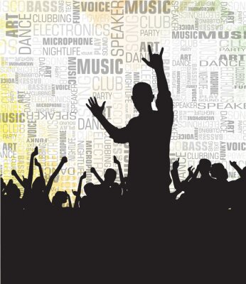 Papier peint  Concert sur fond typographique