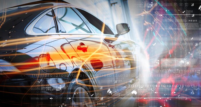 Papier peint  Conduire une voiture futuriste