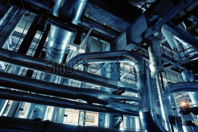 Papier peint  Conduits métalliques souterrains