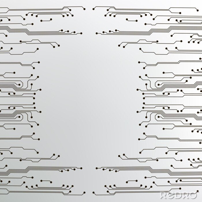 Papier peint  Connexions électroniques en noir et blanc