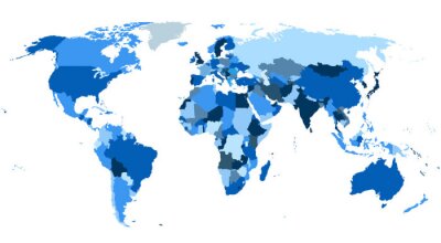 Papier peint  continents de la carte du monde