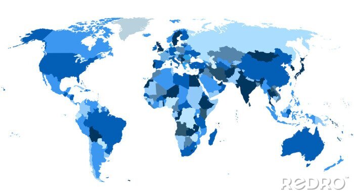 Papier peint  continents de la carte du monde