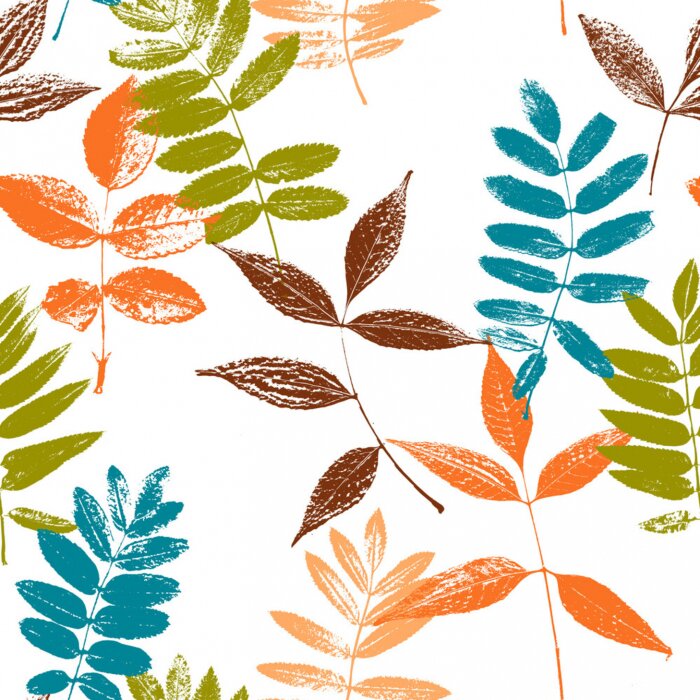 Papier peint  Contours de feuilles colorés