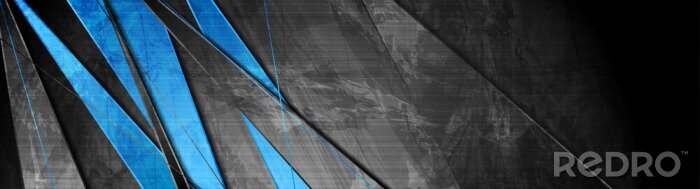 Papier peint  Contrast blue and grey stripes. Abstract grunge tech banner design. Old wall concrete texture background. Vector illustration