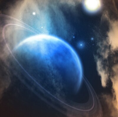Papier peint  Cosmos avec planète bleue