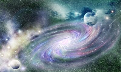 Papier peint  Cosmos avec une galaxie