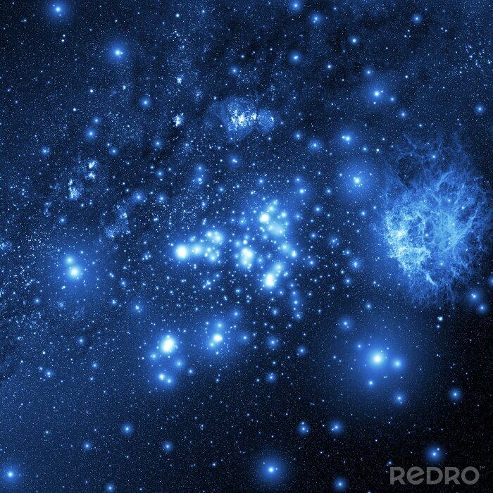 Papier peint  Cosmos dans les tons bleus