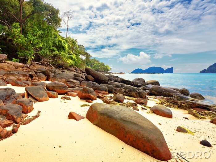 Papier peint  Côte et mer pierreuses