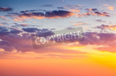 Papier peint  Coucher de soleil dans des tons chauds