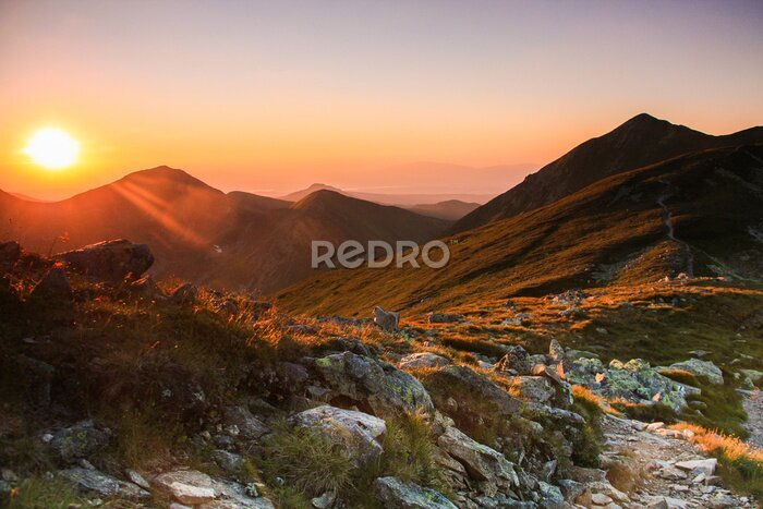 Papier peint  Coucher de soleil dans les montagnes de Tatra