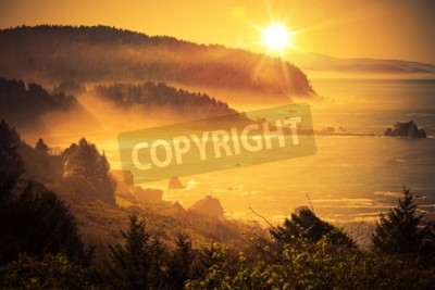 Papier peint  Coucher de soleil en style vintage