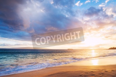 Papier peint  Coucher de soleil hawaïen sur la plage