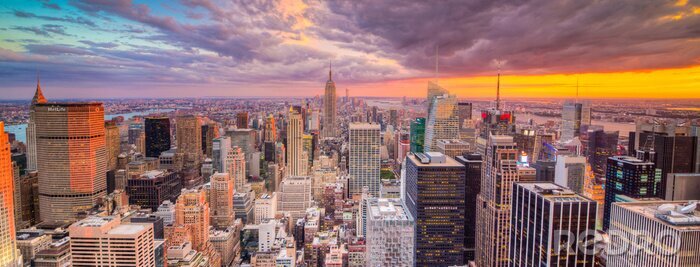 Papier peint  Coucher de soleil panorama de New York