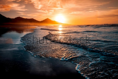 Papier peint  Coucher de soleil sur la plage