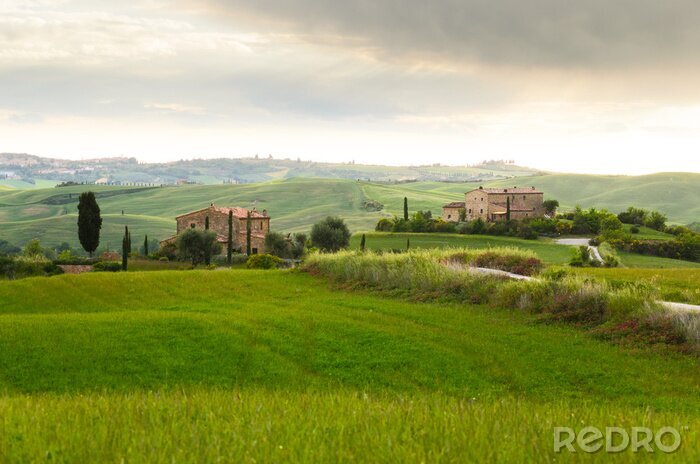 Papier peint  coucher de soleil Toscane