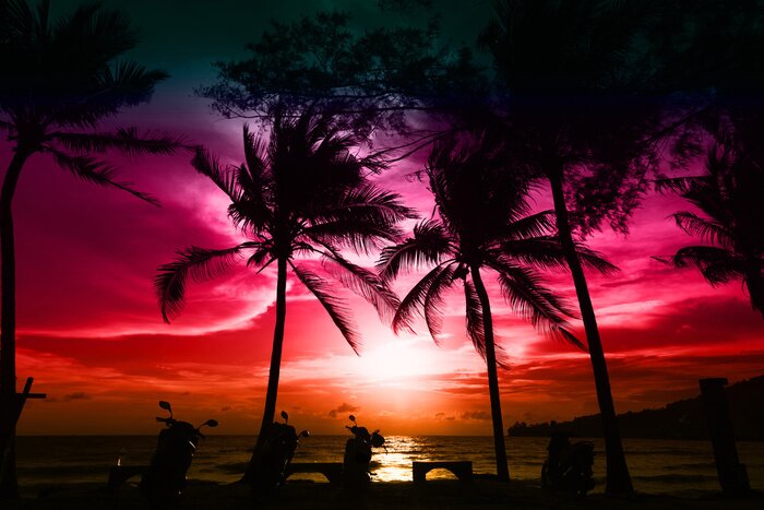 Papier peint  Coucher de soleil tropical