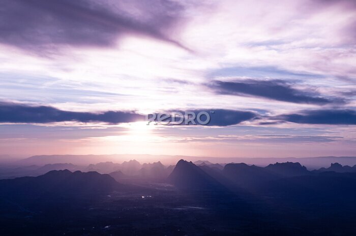 Papier peint  Coucher de soleil violet en Thaïlande