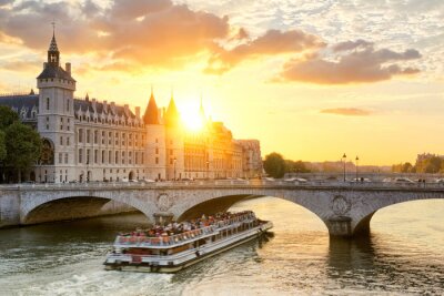 Coucher du soleil à Paris 3D