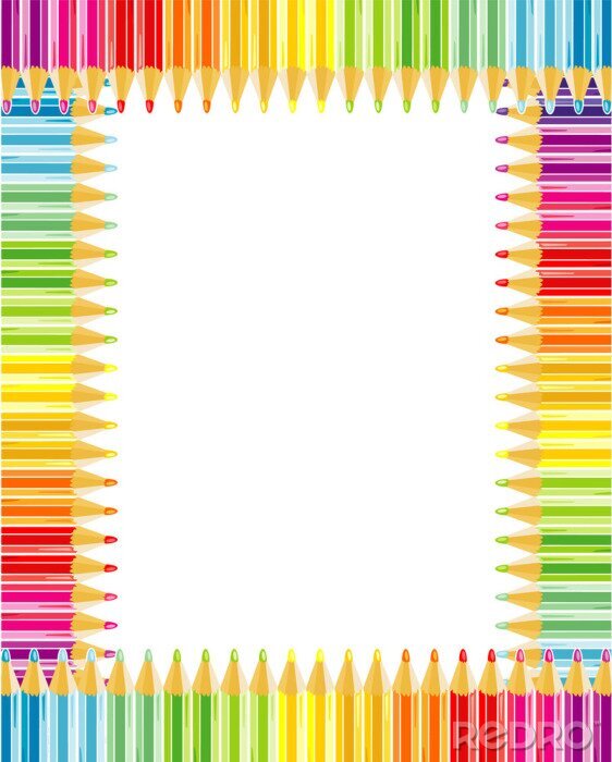 Papier peint  Couleur arc-cadre ou de bordure crayons