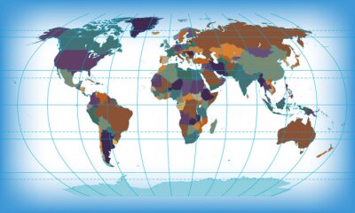 Papier peint  Couleur carte du monde
