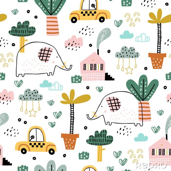 Papier peint  Couleurs pastel.