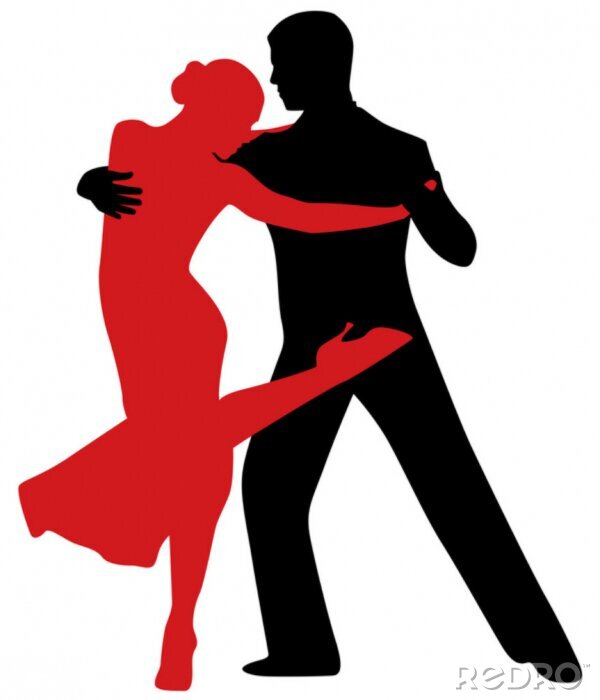 Papier peint  Couple qui danse le tango abstrait