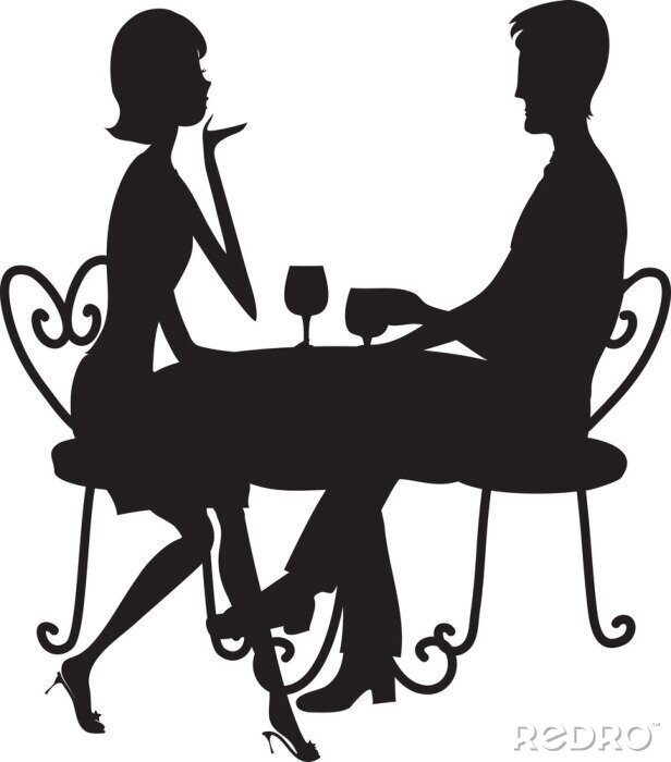 Papier peint  Couple Silhouette