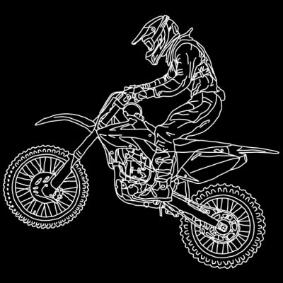 Papier peint  coureur silhouettes Motocross sur une moto. Vector illustration