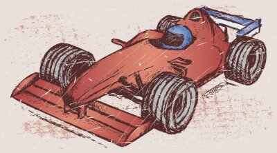 Course de Formule 1. style grunge