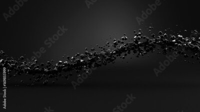 Papier peint  Cristaux noirs 3D sur fond sombre