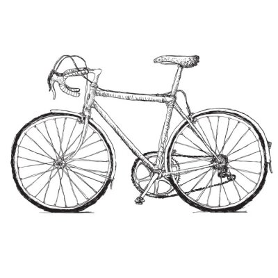 Croquis de vélo sur une feuille