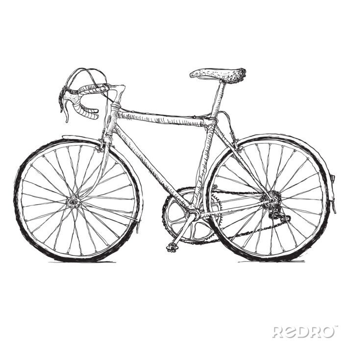 Papier peint  Croquis de vélo sur une feuille
