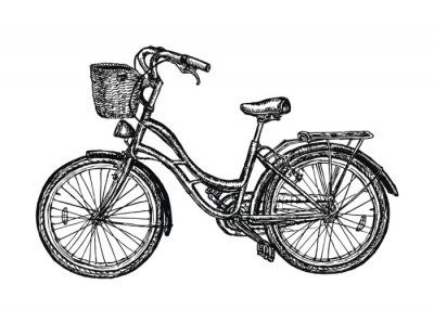 Papier peint  Croquis de vieux vélo