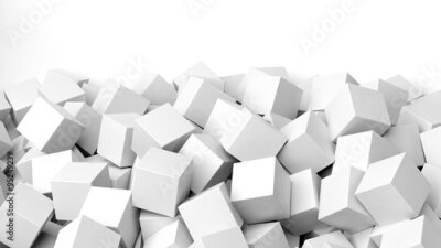 Papier peint  Cubes blancs avec illusion 3D