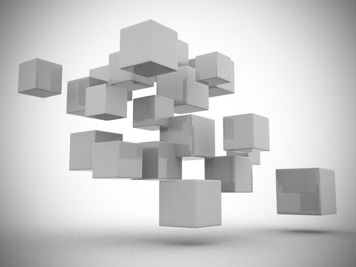 Papier peint  Cubes blancs flottants