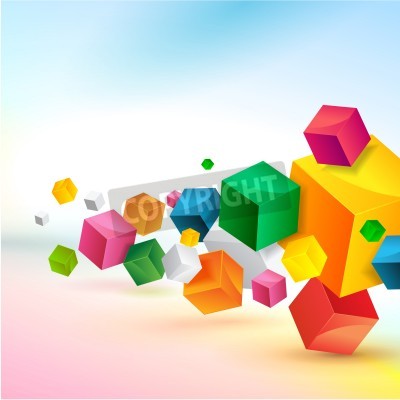 Papier peint  Cubes colorés pour jeunes