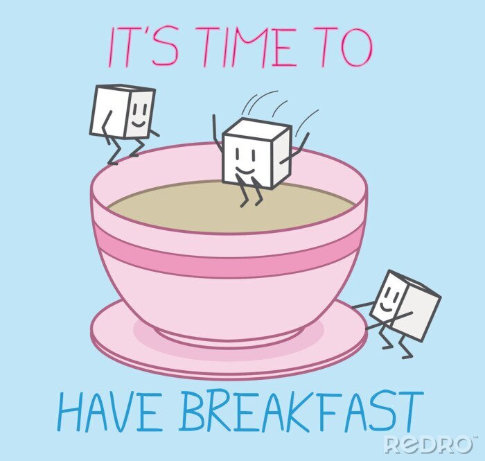 Papier peint  Cubes de sucre et café