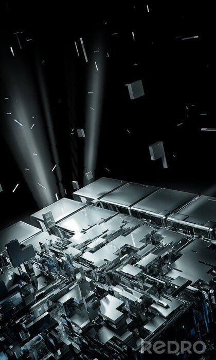 Papier peint  Cubes en métal