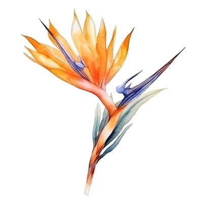Papier peint  Cute watercolor strelitzia flower. Illustration Generative AI.